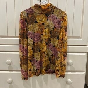 Jane & Delancey floral mesh shirt